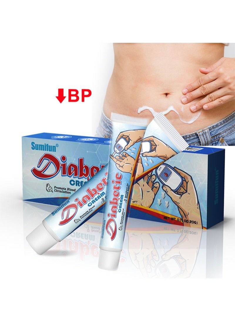 Sumifun 2 Pieces Of Diabetic Care Cream，Diabetic Skin Soothing And Foot Care Cream，Cares For Dry And Cracked Skin And Promotes Blood Circulation，Moisturizing Cream That Relieves Neuropathy，Itching And Numbness （20g+20g） - Image 1