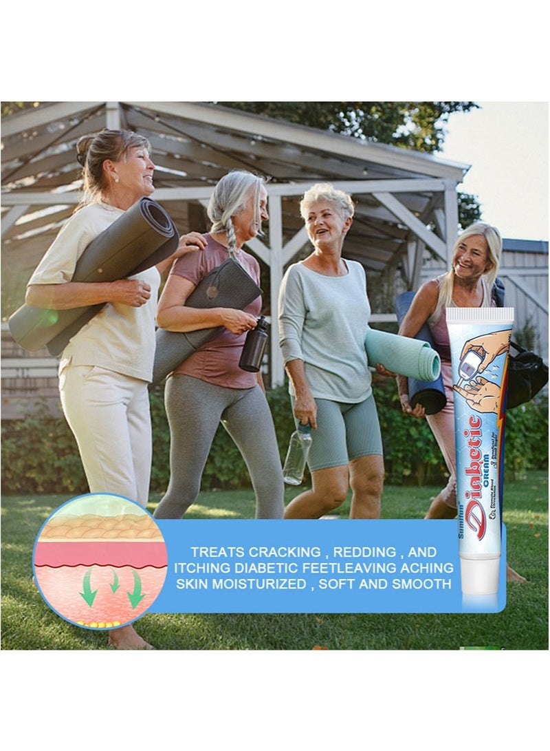 Sumifun 2 Pieces Of Diabetic Care Cream，Diabetic Skin Soothing And Foot Care Cream，Cares For Dry And Cracked Skin And Promotes Blood Circulation，Moisturizing Cream That Relieves Neuropathy，Itching And Numbness （20g+20g） - Image 4