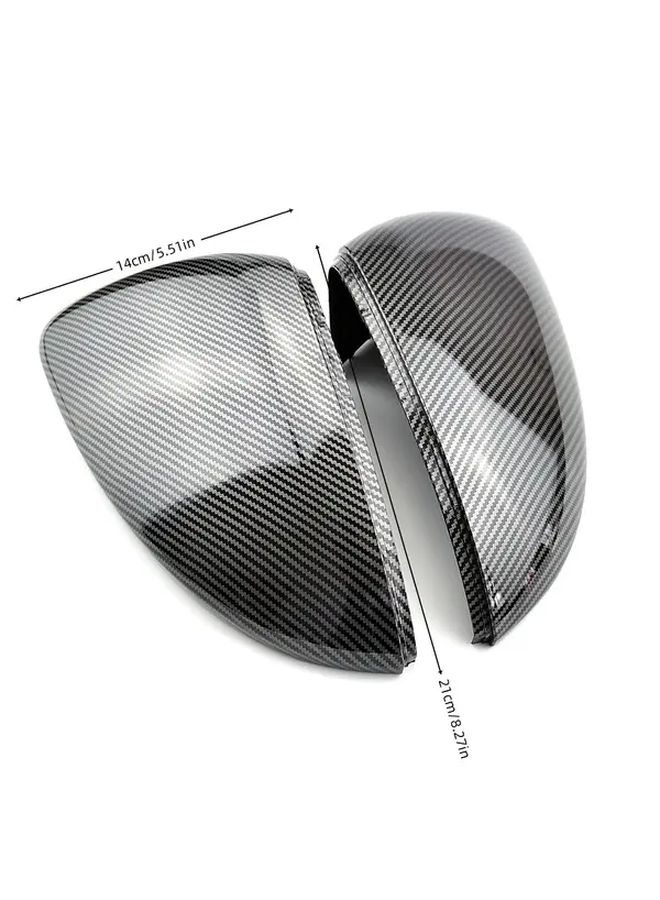 Exterior Mirrors Pair For Volkswagen Golf 7 MK7 MK7.5 GTI R 2014-2019 Carbon Pattern Rearview Mirror Housing ABS - Image 2