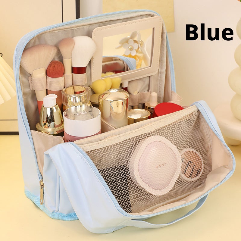 Large Capacity Cosmetic Toiletry Bag, PU, Simple & Portable, Waterproof - Image 3