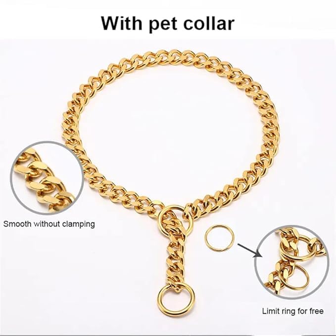 Super Chain Dog Gold Necklace Pure Brass Heavy Duty Diamond Cut Dog Collar for Cats,Puppies and All Breed Dogs (4 Mm,24 Inch-Large) - Image 4