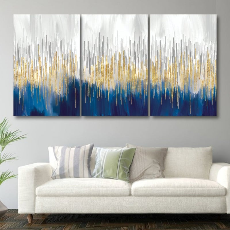 Marktna Three luxurious canvas prints with a modern design and a hollow frame, measuring (120×60), three pieces - Image 1