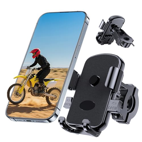 ZMDCAM Bike Phone Mount Holder Motorcycle Phone Mount for Scooter Mountain Dirt Bike Stroller and Motorcycle 360Rotate Handlebar Phone Holder Compatible with iPhone Android Smartphones from 4772 - Image 1