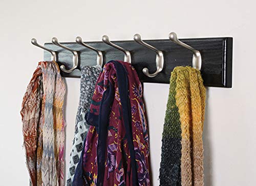 HIGH & MIGHTY 515757 Coat Rack 6 Hook Rail, Easy Tool-Free Dry Wall Installation, Holds up to 50lbs, 27", Black & Silver - Image 5