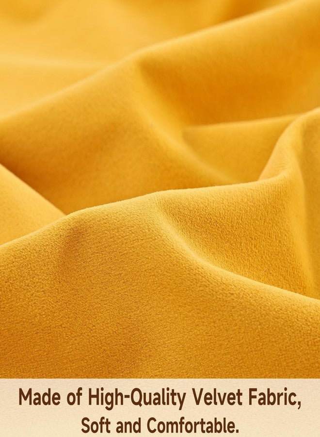 Mecatny Set of 4 Velvet Fall Throw Pillow Covers 18x18, Soft Colorful Accent Decorative Couch Pillow Covers for Sofa Bedroom Living Room, Orange/Yellow - Image 3