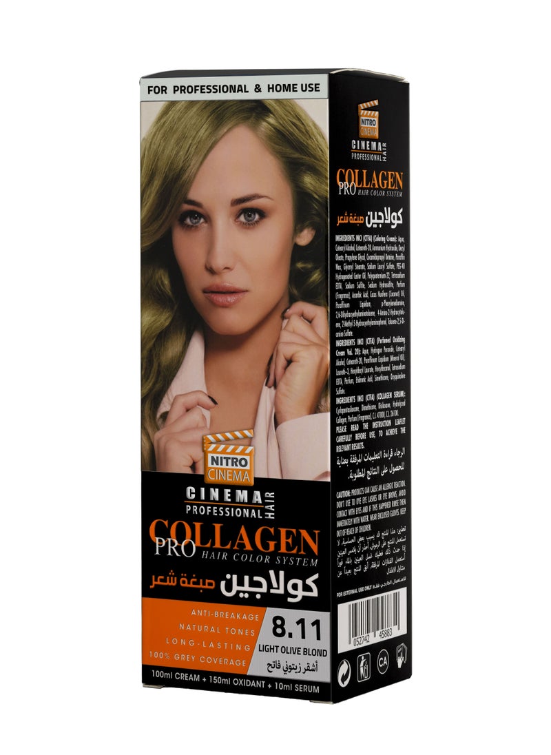 نيترو سينما  كولاجين صبغة شعر لون اشقر زيتوني فاتح 8.11  - Image 1