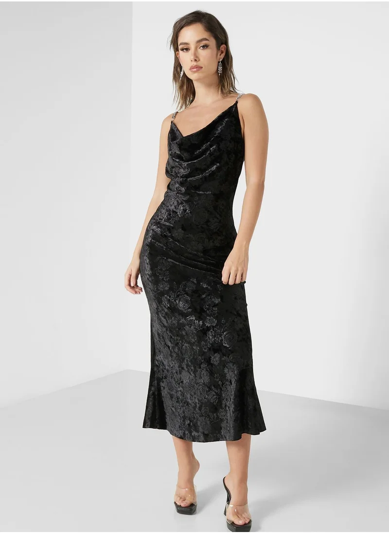 GUESS Strappy  Floral Embossed Dress