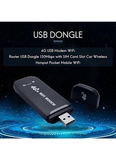 General Portable USB Wifi Adapter, 4G USB Modem WiFi Router USB Adapter 150Mbps with SIM Card Slot Car Hotspot Pocket Mobile WiFi  - Image 4