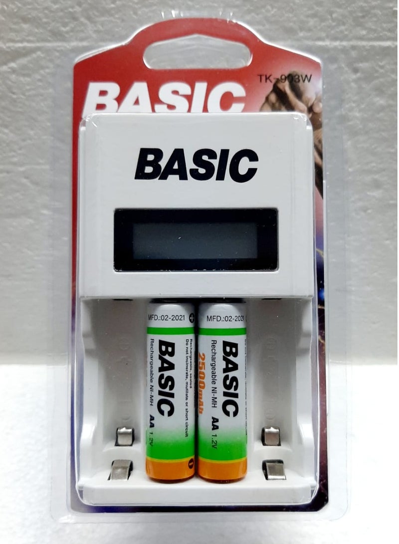 BASIC AA/AAA/Ni-MH/Ni-Cd Rechargeable Battery Charger Digital Display  - Image 1
