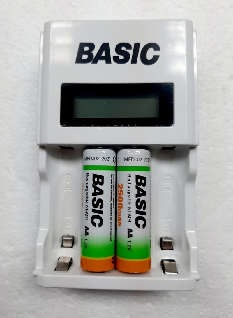 BASIC AA/AAA/Ni-MH/Ni-Cd Rechargeable Battery Charger Digital Display  - Image 2
