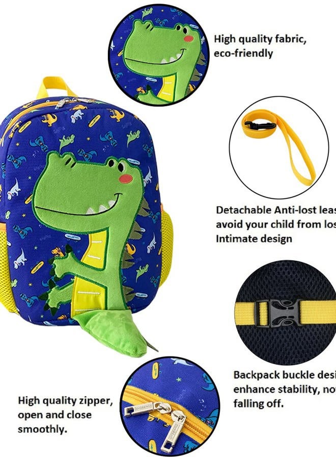 db (Deep Blue) - Dinosaur Toddler Mini Backpack with Leash, Anti-Lost Children Backpack, Kid snak Cartoon Backpack for Toddler Boys Girls 1-2 Years Old - Image 4