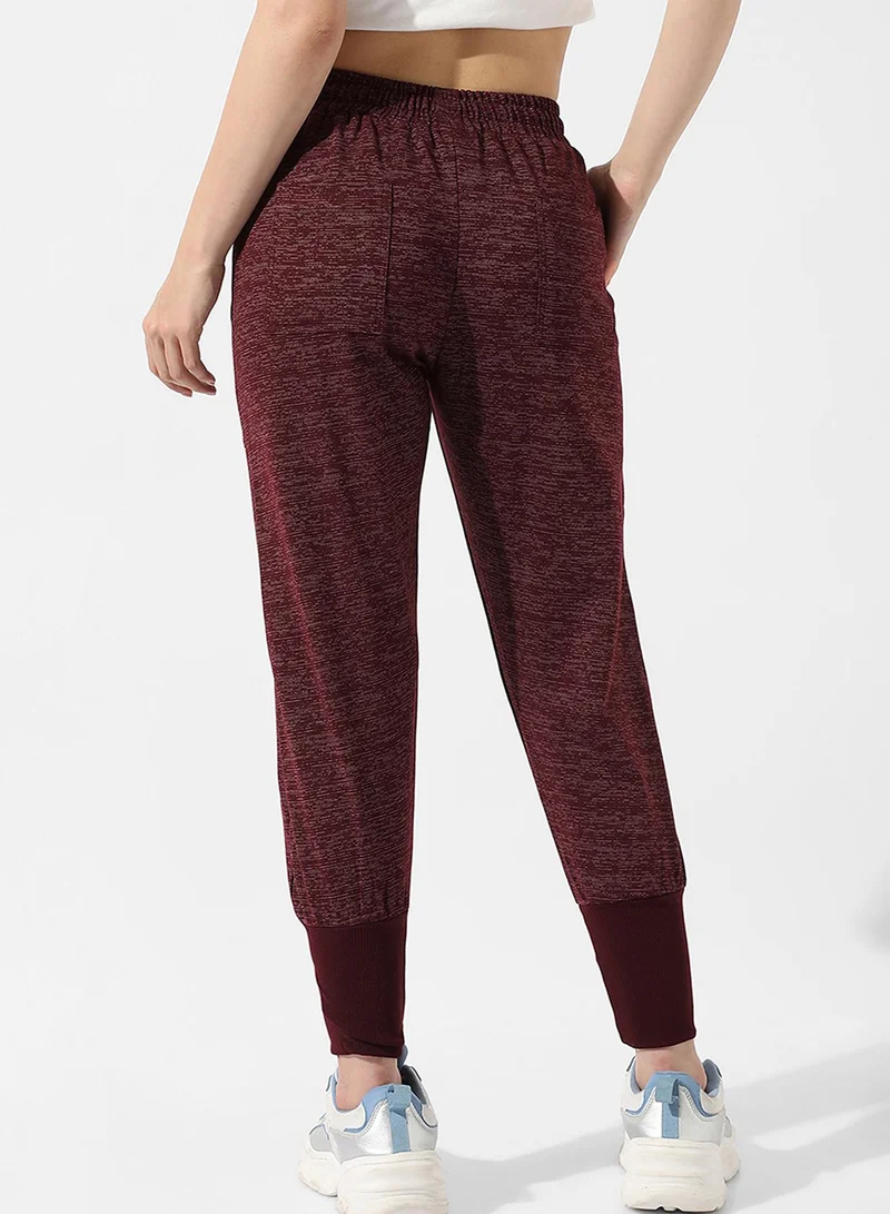 Pinacolada  Women's Maroon Red Heathered Trackpants for Women | Best Price UAE