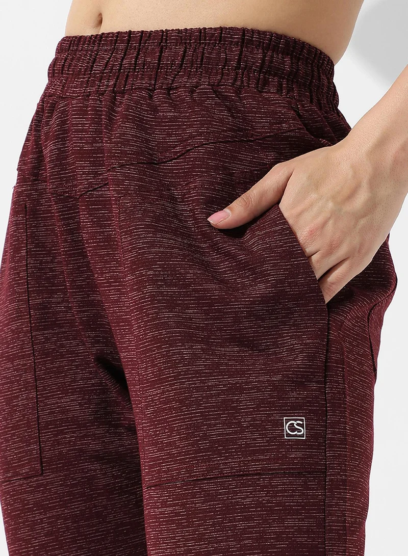 Pinacolada  Women's Maroon Red Heathered Trackpants for Women | Best Price UAE