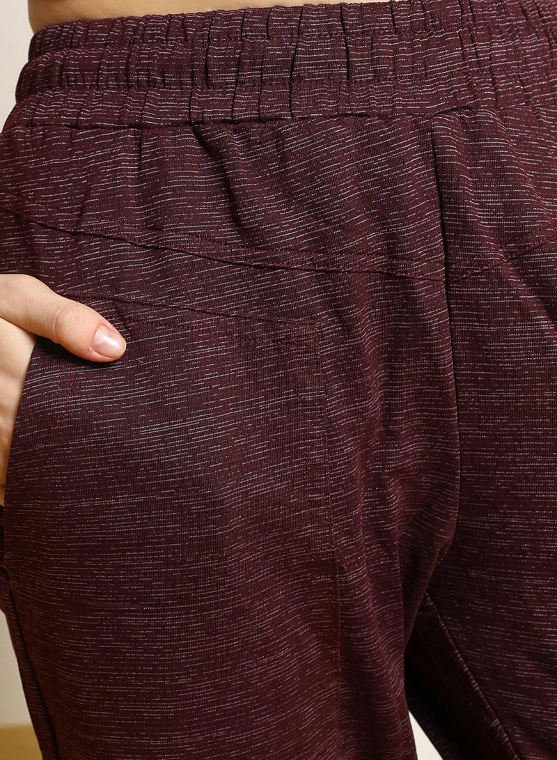 Pinacolada  Women's Maroon Red Heathered Trackpants for Women | Best Price UAE