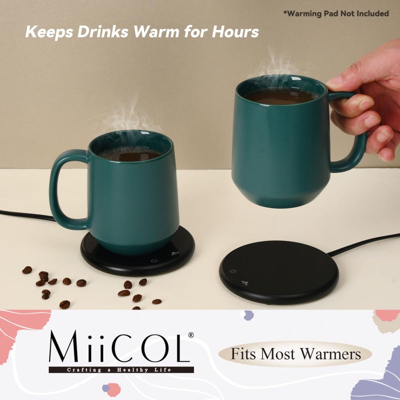 Miicol Ceramic Coffee Mug, 16 oz Large Coffee Cup, Tea Mug with Handle, Flat Bottom Mug for Men, Women, Office, Microwave and Dishwasher Safe, Multi-Color, Turquoise - Image 4