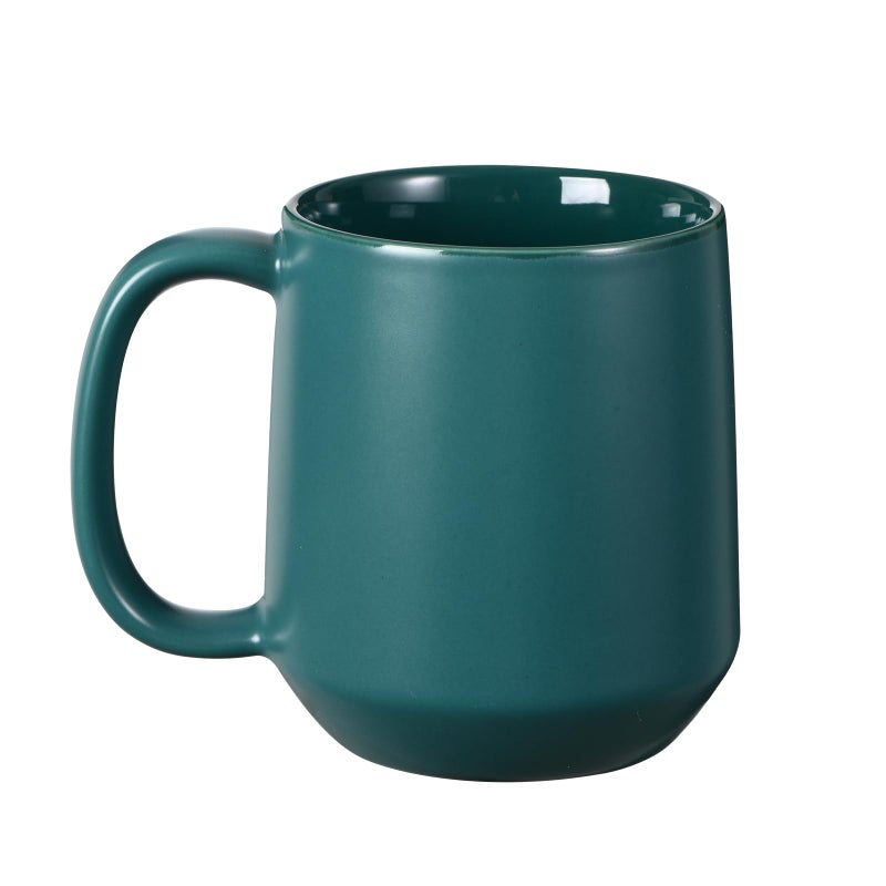 Miicol Ceramic Coffee Mug, 16 oz Large Coffee Cup, Tea Mug with Handle, Flat Bottom Mug for Men, Women, Office, Microwave and Dishwasher Safe, Multi-Color, Turquoise - Image 1