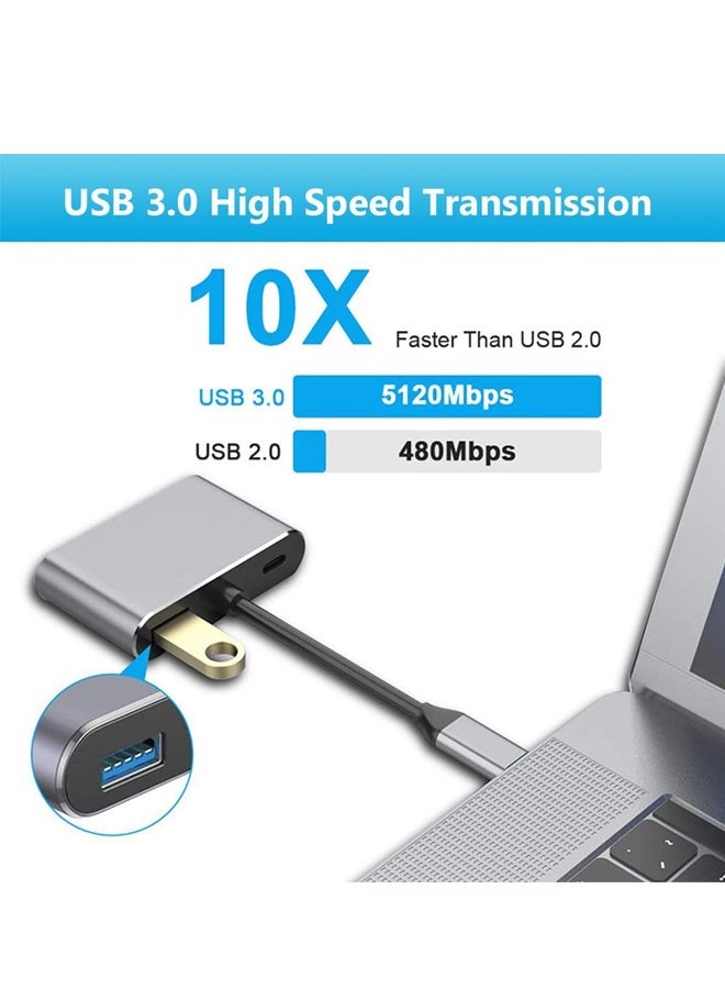 USB C to HDMI VGA Adapter, 4 in 1 USB C Multiport Hub Converter Thunderbolt 3 to HDMI 4K, VGA 1080P, USB 3.0, 100W PD Port for MacBook Pro/Air iPhone 16 15 Pro Max Dell XPS PC, etc - Image 4