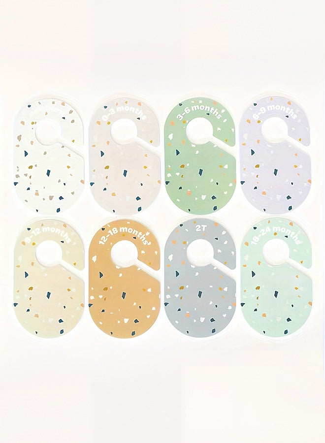Baby Closet Divider,Baby and Toddler Hanger Closet Dividers Set of 8,Double-Sided Minimalist Cute Design,Nursery Decor Clothes Hanger Dividers for Sorting 8 Sizes from Newborn to 24+ Months - Image 3