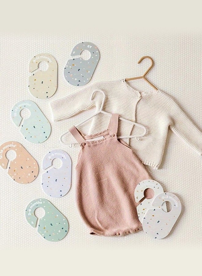 Baby Closet Divider,Baby and Toddler Hanger Closet Dividers Set of 8,Double-Sided Minimalist Cute Design,Nursery Decor Clothes Hanger Dividers for Sorting 8 Sizes from Newborn to 24+ Months - Image 5