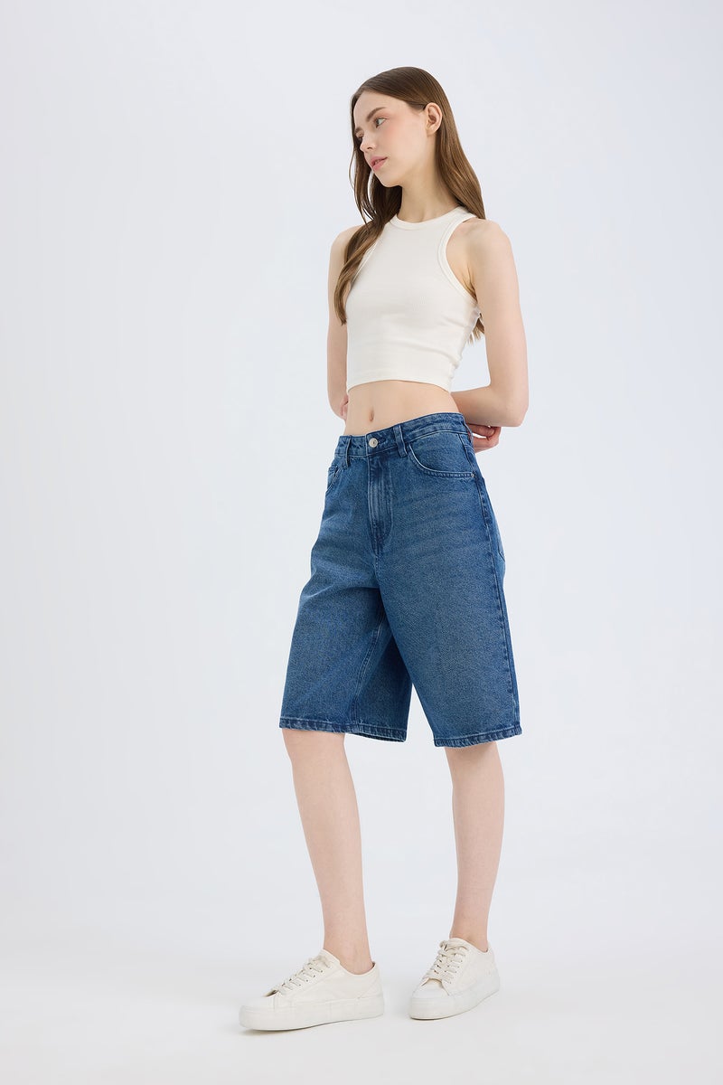 DeFacto Woman Jean Normal Waist Bermuda  - Image 3