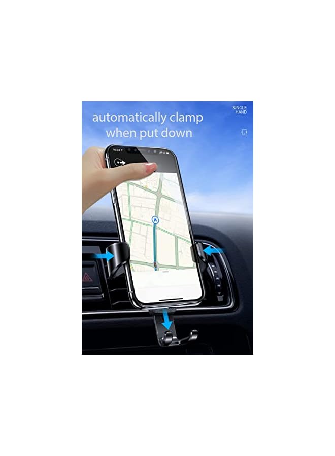 Mount for Car - Multifunction Automotive Phone Holder Leather Car Vent Phone Mount Gravity Car Accessories One-hand Operation Easy to Install Suitable for Iphone,Android,Smartphone (black)