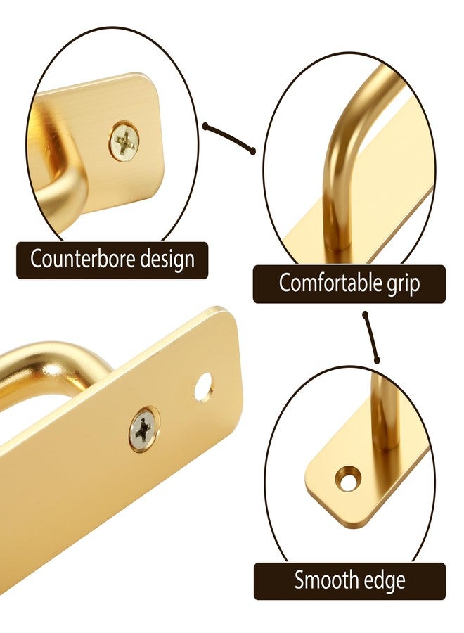 Malimali 4 Pack Gold Barn Door Handles, 5" Hole Center Gate Handle Sliding Door Handles Modern Aluminium Door Pull for Pocket Door Bifold Closet Doors Hardware Replacement - Image 3