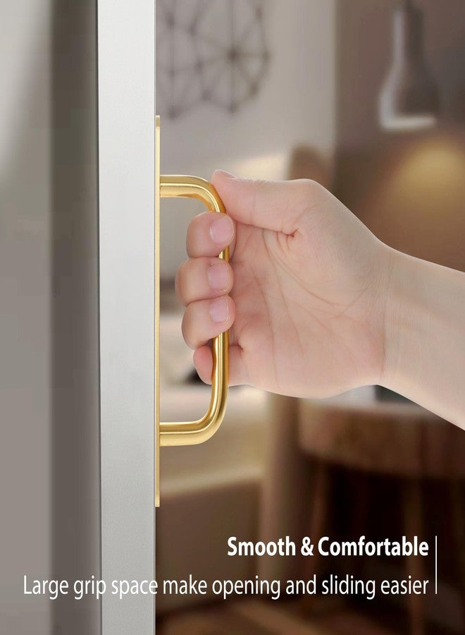 Malimali 4 Pack Gold Barn Door Handles, 5" Hole Center Gate Handle Sliding Door Handles Modern Aluminium Door Pull for Pocket Door Bifold Closet Doors Hardware Replacement - Image 4