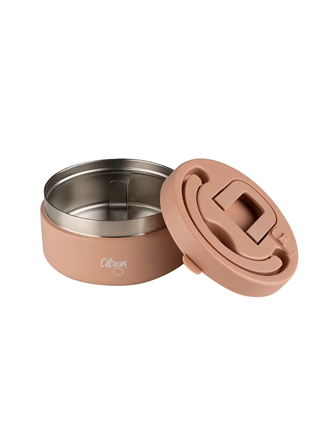 سترون Vacuum Insulated Food Jar For Kids And Adults, Bpa Free Food Thermos, Travel Hot Food Container, 400 Ml - Blush Pink