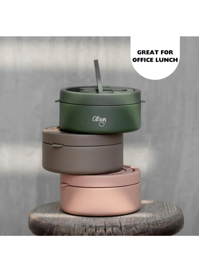 Citron Vacuum Insulated Food Jar For Kids And Adults, Bpa Free Food Thermos, Travel Hot Food Container, 400 Ml - Blush Pink