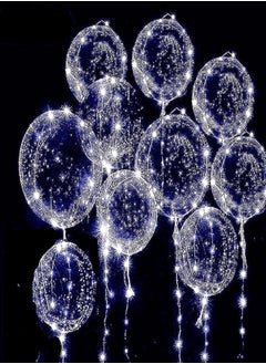 Oasis Casa 10 PACKS LED Bobo Balloons,Transparent LED Light Up Balloons,Helium Style Glow Bubble Balloons with String Lights for Party Birthday Wedding Festival Decorations (White)  - Image 1