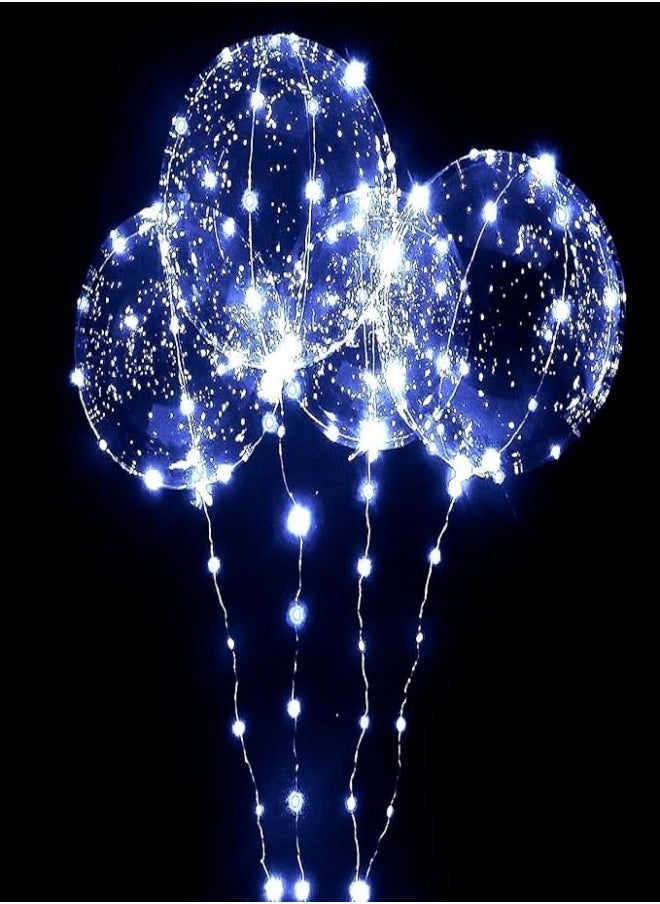 Oasis Casa 10 PACKS LED Bobo Balloons,Transparent LED Light Up Balloons,Helium Style Glow Bubble Balloons with String Lights for Party Birthday Wedding Festival Decorations (White)  - Image 3