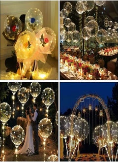 Oasis Casa 10 PACKS LED Bobo Balloons,Transparent LED Light Up Balloons,Helium Style Glow Bubble Balloons with String Lights for Party Birthday Wedding Festival Decorations (White)  - Image 5