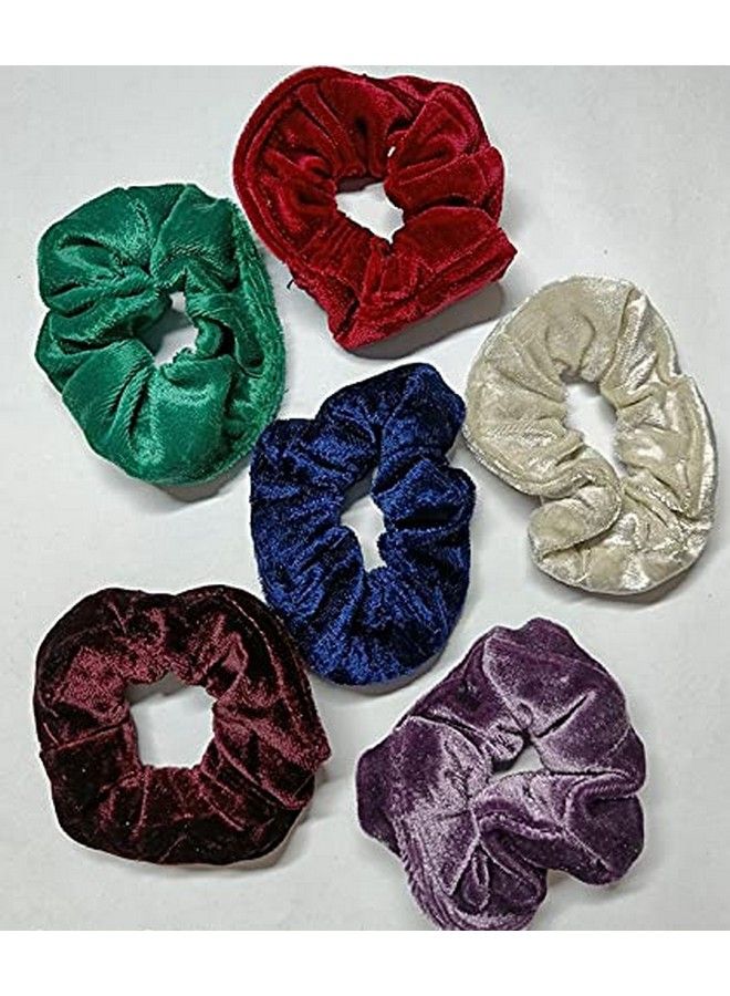 Drishti مادة مخملية مطاطية للشعر متعددة الألوان للفتيات والنساء، عبوة من 6 قطع - Image 4