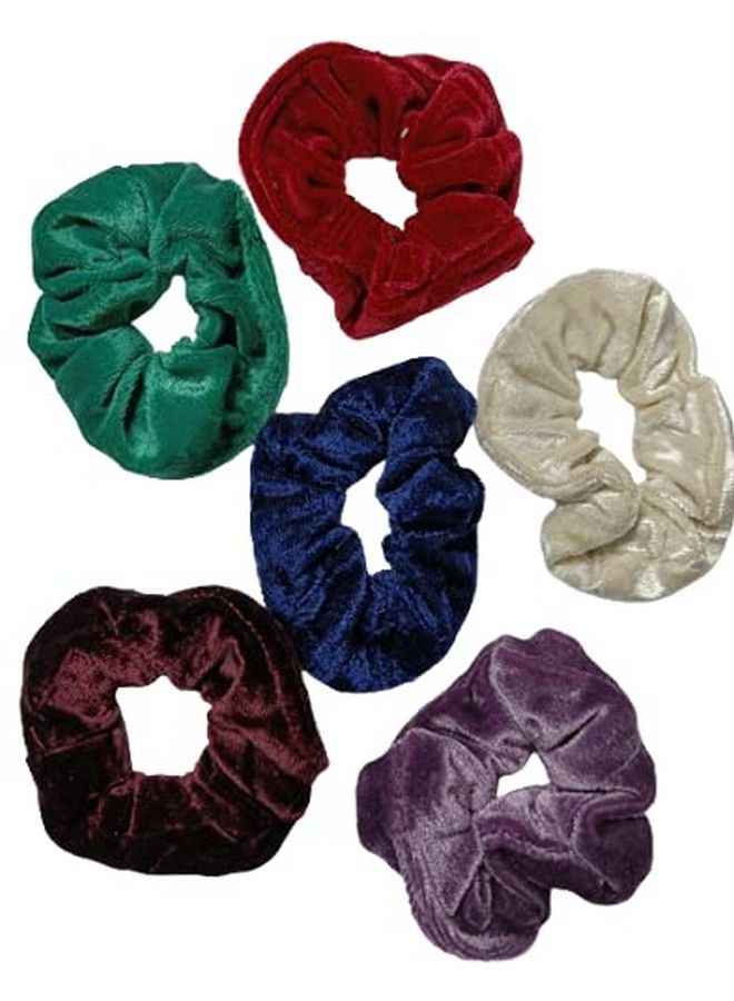 Drishti مادة مخملية مطاطية للشعر متعددة الألوان للفتيات والنساء، عبوة من 6 قطع - Image 1