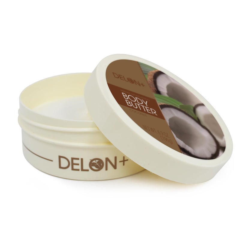 DELON Intense Moisturizing Body Butter, Coconut with Coconut Oil, 6.9 oz (Pack of 4) - Image 3