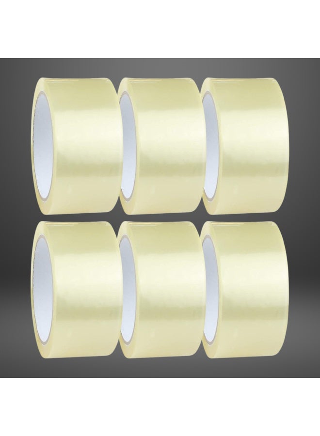 PixelsPackaging 6 Rolls of Strong Transparent Packing Tape by PixelsPackaging, 60 yards long, 2 inches wide. Ideal for parcels, moving, and office use. - Image 1