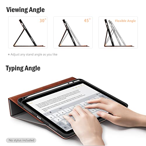 Antbox Case for iPad (A16) 11th Generation 11'' 2025/iPad 10th Generation 10.9'' 2022 with Built-in Pencil Holder Auto Sleep/Wake Function PU Leather Smart Cover (Brown) - Image 5