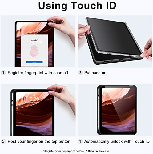 Antbox Case for iPad (A16) 11th Generation 11'' 2025/iPad 10th Generation 10.9'' 2022 with Built-in Pencil Holder Auto Sleep/Wake Function PU Leather Smart Cover (Brown) - Image 3