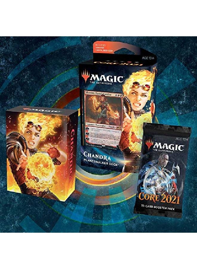 Magic the Gathering - Magic The Gathering Chandra Flame?S Catalyst Planeswalker Deck ; Core Set 2021 (M21) ; 60 Card Starter Deck C76580000 - Image 1