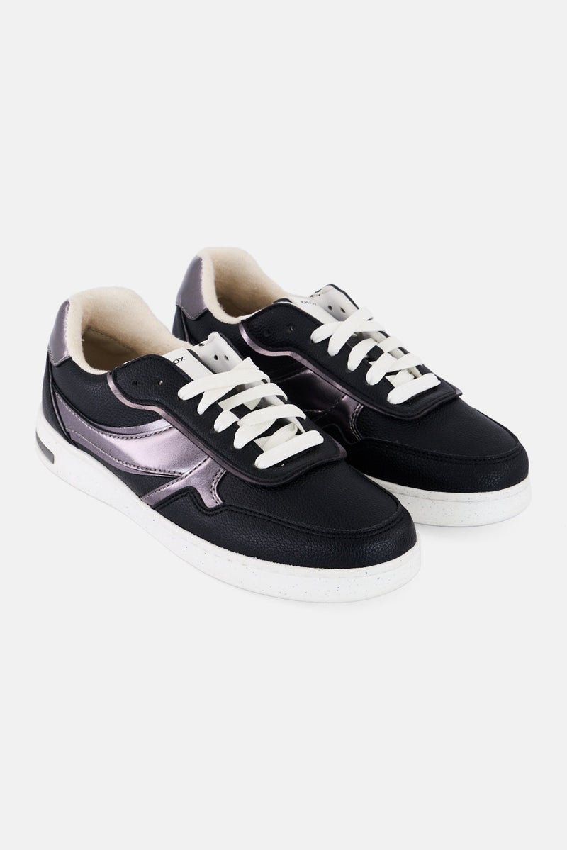 GEOX Women D Jaysen Lace Up Casual Shoes, Black  - Image 1