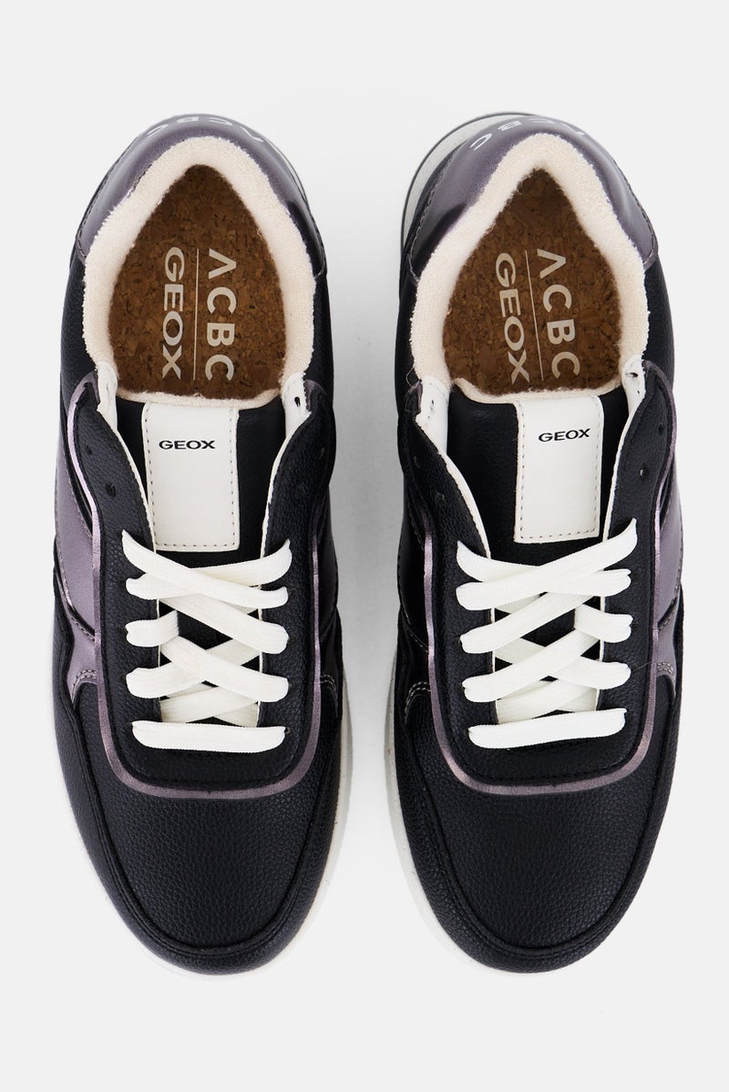GEOX Women D Jaysen Lace Up Casual Shoes, Black  - Image 3