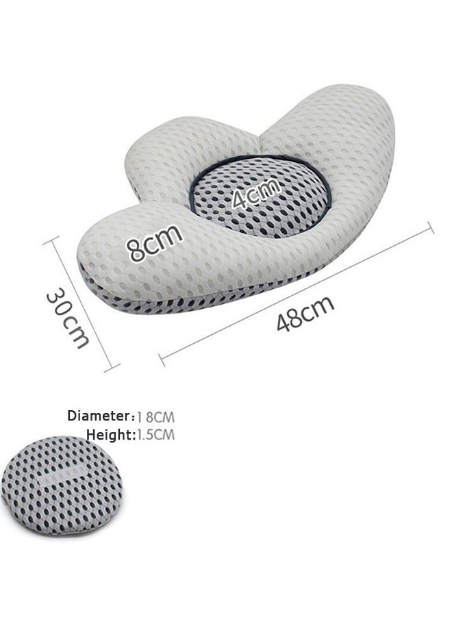 Lumbar Support Pillow for Sleeping, 3D Air Mesh Back Pillow for Bed, Adjustable Height Lumbar Pillow for Lower Back Pain Relief, Soft Back Support Pillow