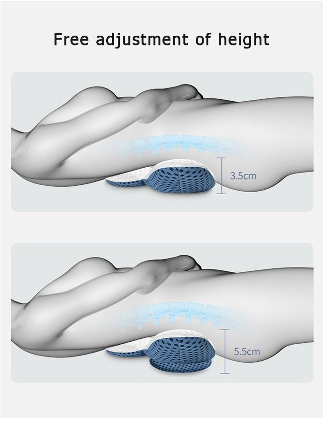 Lumbar Support Pillow for Sleeping, 3D Air Mesh Back Pillow for Bed, Adjustable Height Lumbar Pillow for Lower Back Pain Relief, Soft Back Support Pillow