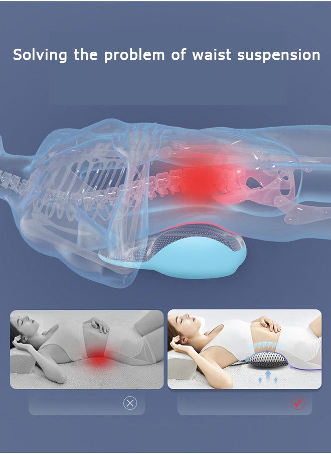 Lumbar Support Pillow for Sleeping, 3D Air Mesh Back Pillow for Bed, Adjustable Height Lumbar Pillow for Lower Back Pain Relief, Soft Back Support Pillow