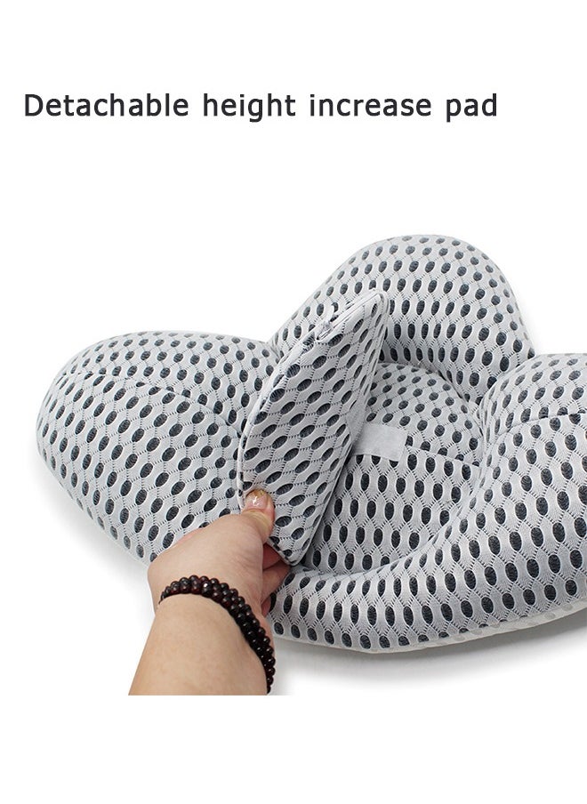 Lumbar Support Pillow for Sleeping, 3D Air Mesh Back Pillow for Bed, Adjustable Height Lumbar Pillow for Lower Back Pain Relief, Soft Back Support Pillow