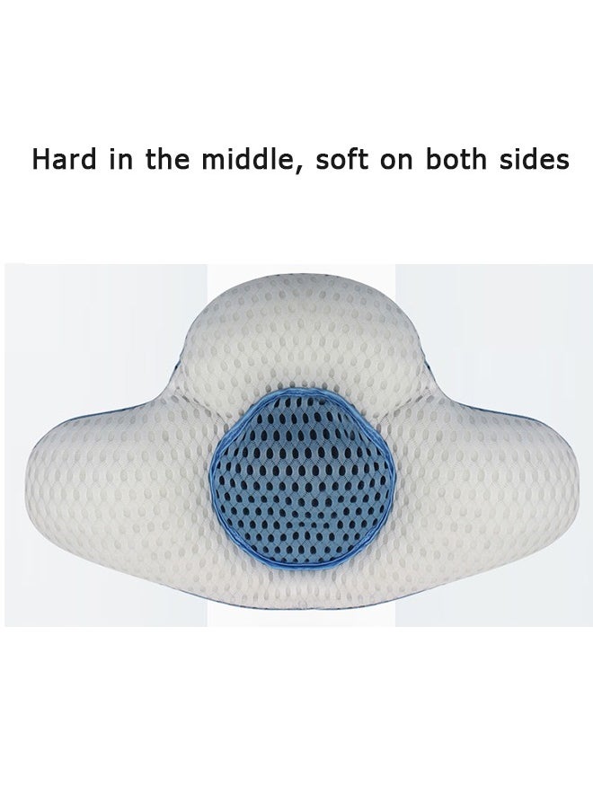 Lumbar Support Pillow for Sleeping, 3D Air Mesh Back Pillow for Bed, Adjustable Height Lumbar Pillow for Lower Back Pain Relief, Soft Back Support Pillow