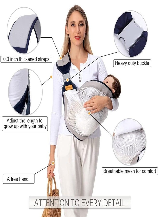 ATETO Baby Belt Newborn to Toddler, Ergonomic 3D Mesh Baby Wraps Carrier, Adjustable Baby Sling, Lightweight Breathable Baby Carrier Wrap with Thick Shoulder Straps (Pack of 1) Multicolor - Image 5