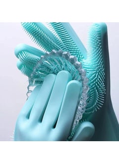 Wishbone Wishbone SILICON CLEANING GLOVES Heavy Duty Silicone Hand Gloves for Dishwashing, Utensil Cleaning, Pet Grooming and Kitchen Cleaner, Random Color, Free Size, Pack of 1 Pair  - Image 3