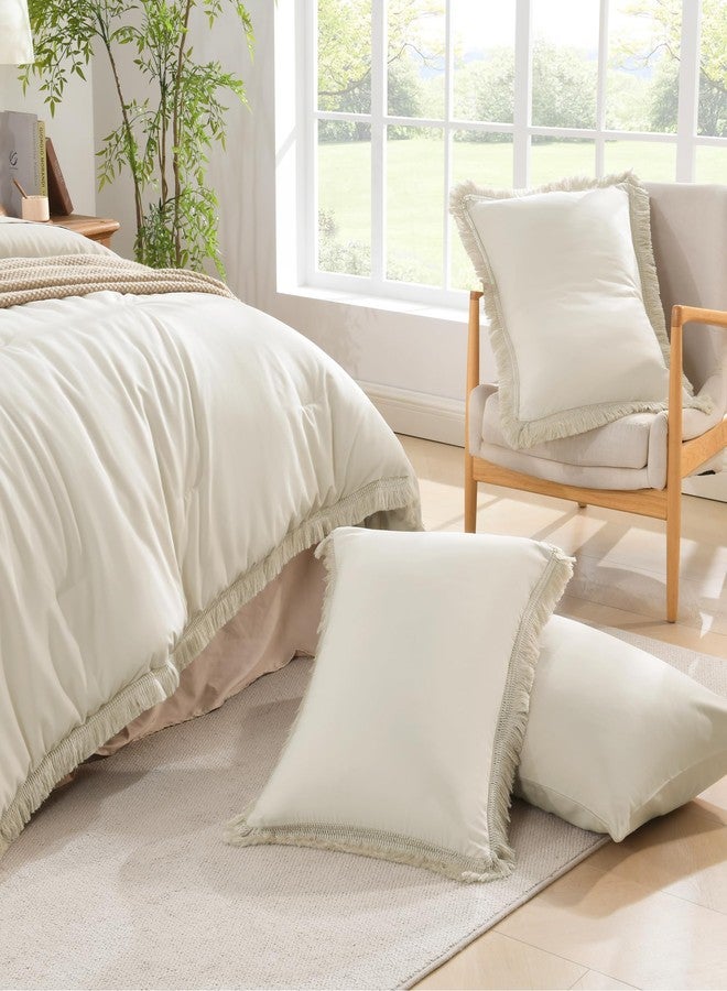 Andency مجموعة أغطية سرير أندنسي توين بيج، 2 قطعة مجموعة أغطية سرير بوهو مع شرابات للأطفال للأولاد والبنات والمراهقين، مجموعة أغطية سرير ناعمة لجميع فصول السنة (66x90 إنش وغطاء وسادة واحد) - Image 4