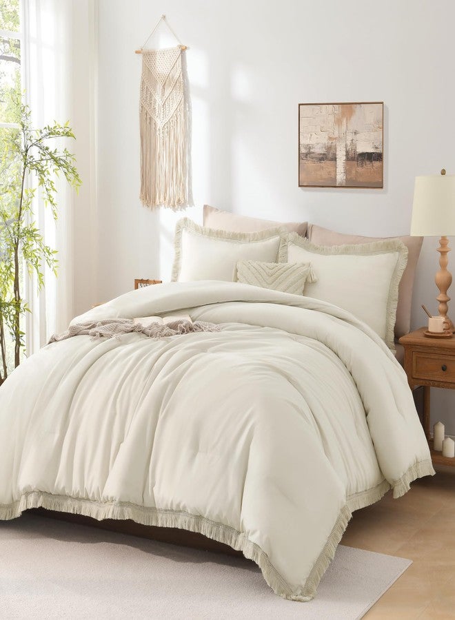 Andency مجموعة أغطية سرير أندنسي توين بيج، 2 قطعة مجموعة أغطية سرير بوهو مع شرابات للأطفال للأولاد والبنات والمراهقين، مجموعة أغطية سرير ناعمة لجميع فصول السنة (66x90 إنش وغطاء وسادة واحد) - Image 2